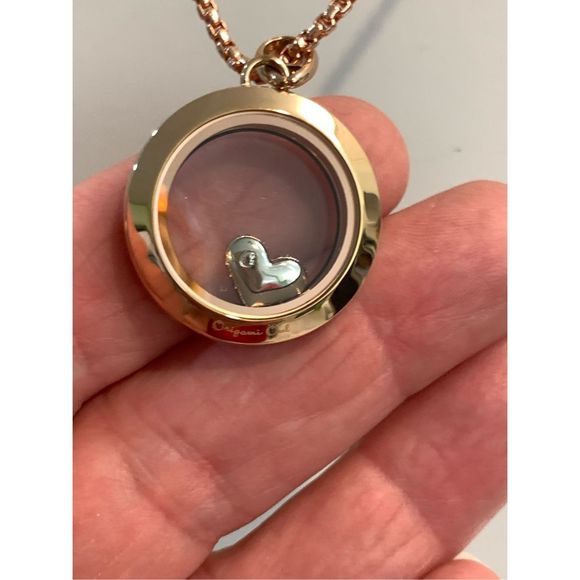 Rose Gold Locket Chain and Crystal Heart #keepsake #rose gold #heart - Picture 6 of 7